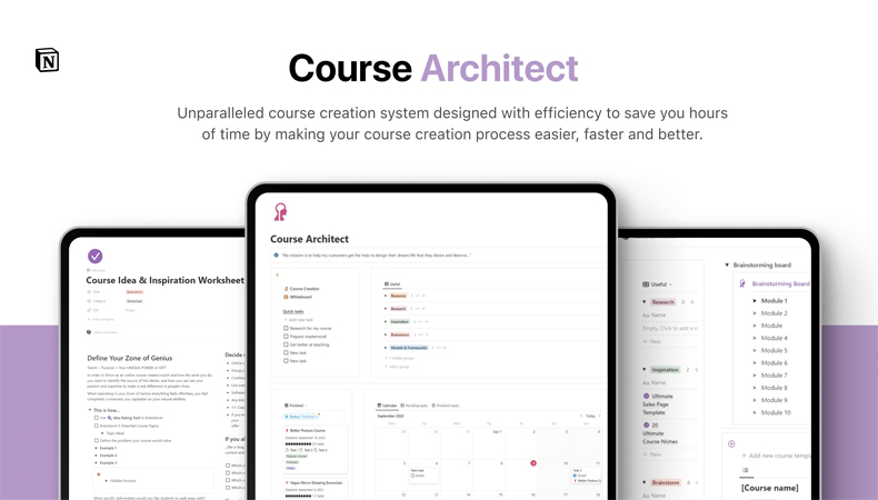 Course Architect – Ultimate Course Creation System for Notion