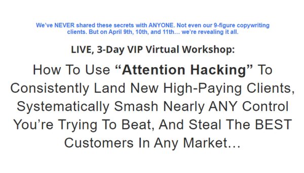 Stefan Georgi – The 3 Day “Attention Hacking” VIP Workshop