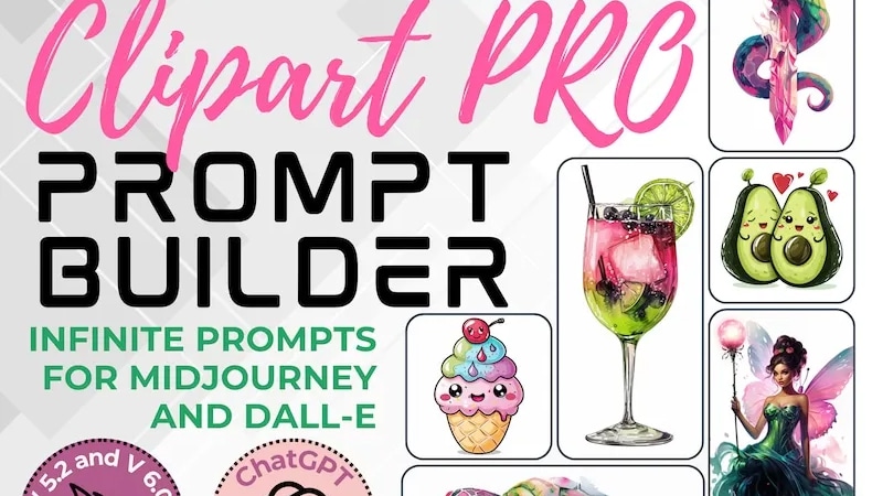 AI creative Tools – Clipart Prompt Builder PRO Version for Midjourney